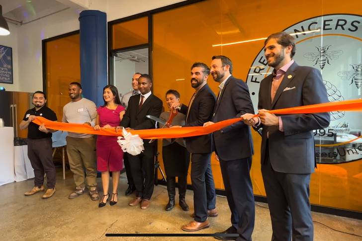 The city unveils a new free coworking space in Industry City.